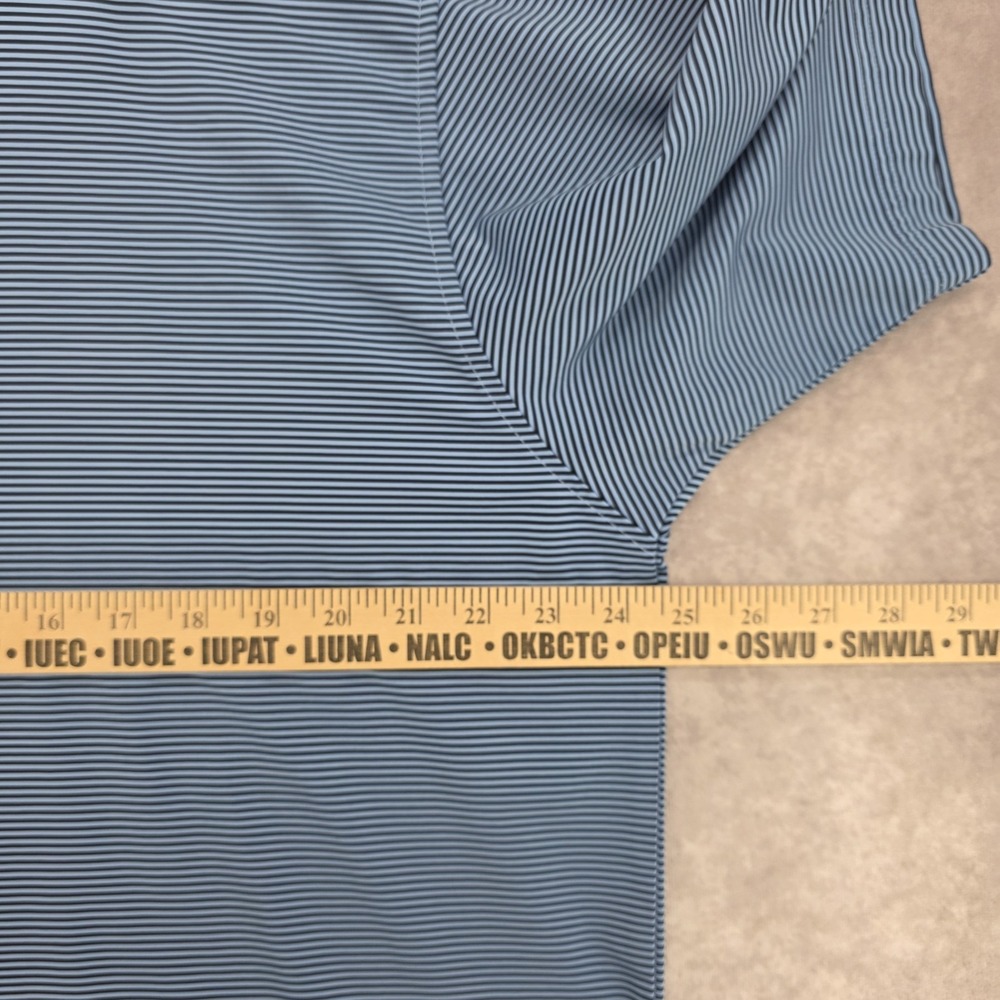 Footjoy Fj Mens XL Golf Polo Shirt Stretch Performance Navy Striped Short Sleeve - Picture 7 of 9